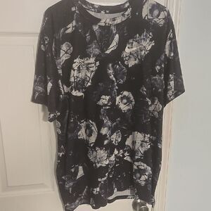 Black and White Tie-Dye Men's Shirt